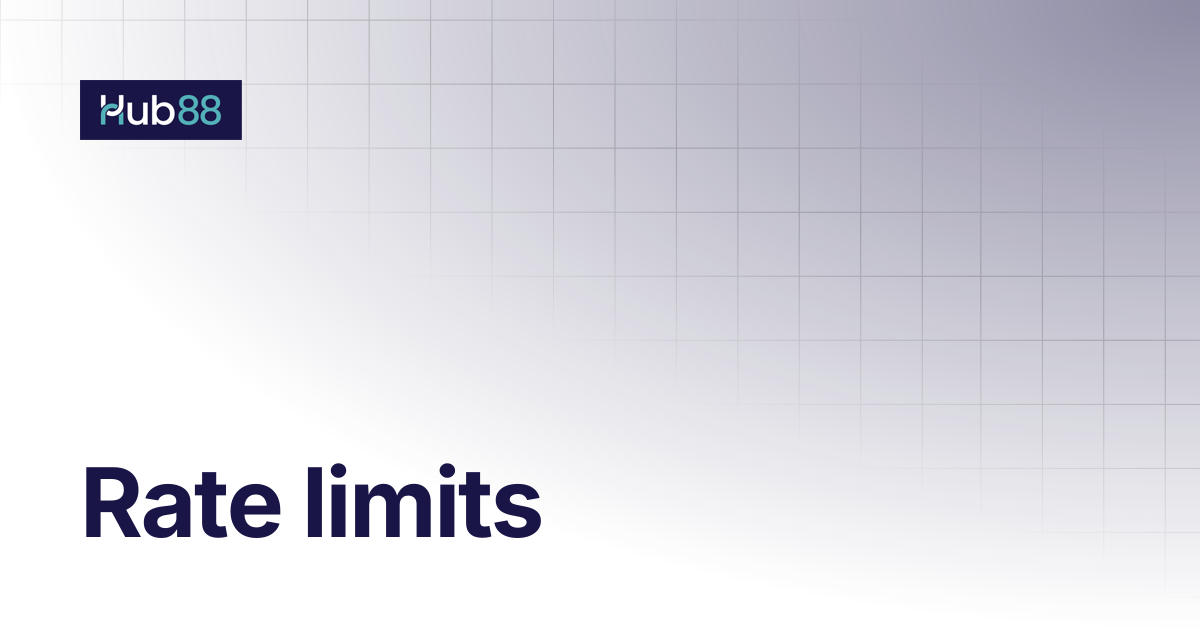 Rate limits | Developers Docs | Hub88