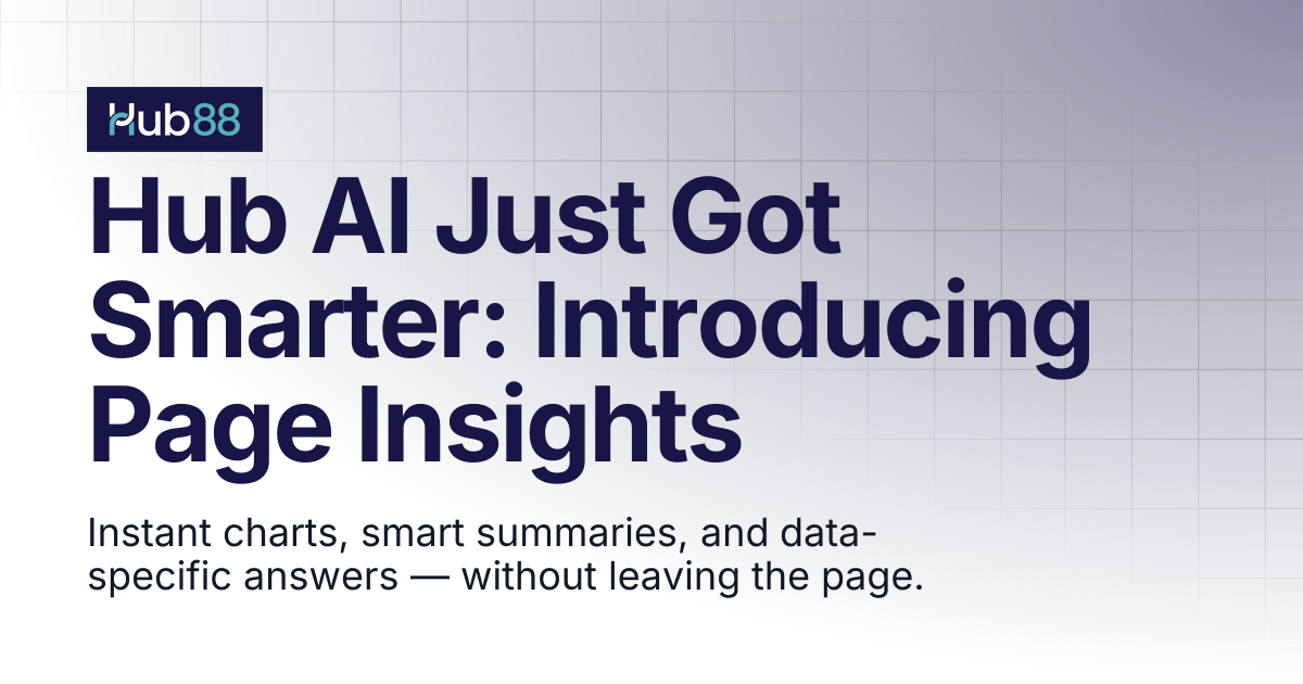 Hub AI Just Got Smarter: Introducing Page Insights | Product News | Hub88